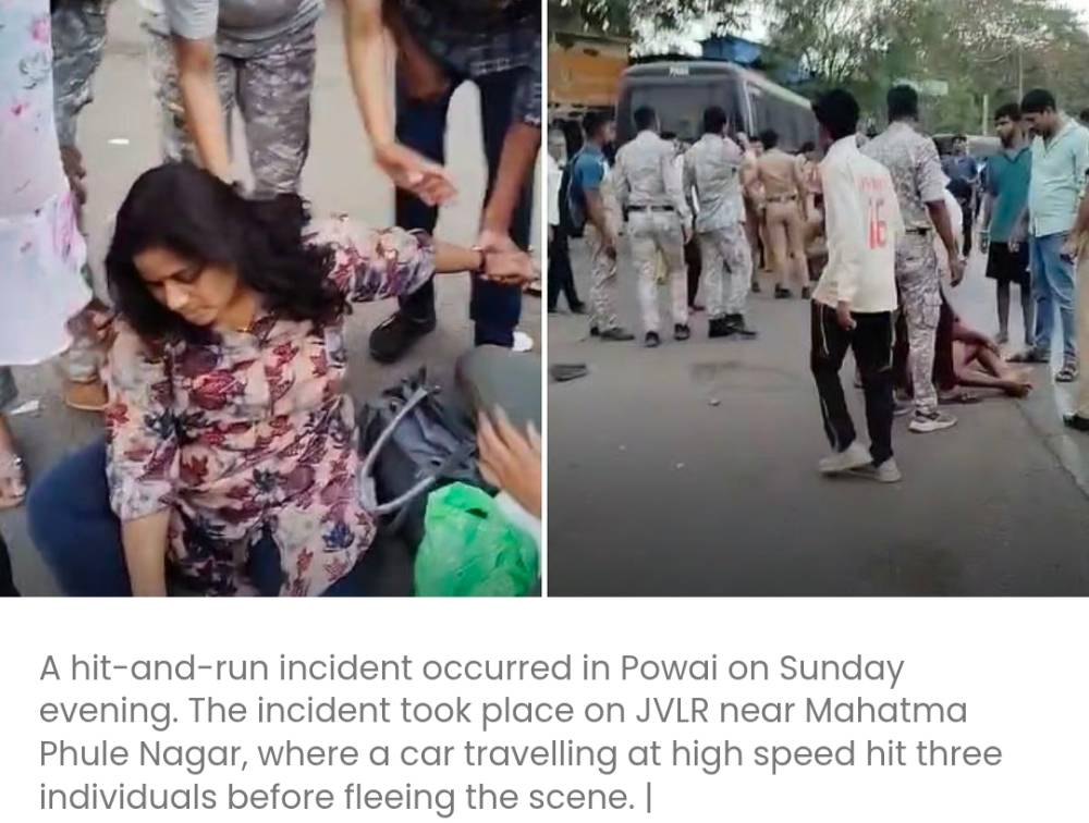 पवई में हिट-एंड-रन: तेज रफ्तार क्रेटा ने जेवीएलआर पर 3 पैदल यात्रियों को टक्कर मारी; खारघर निवासी चालक ने आत्मसमर्पण कर दिया, जिसे गिरफ्तार कर लिया गया
