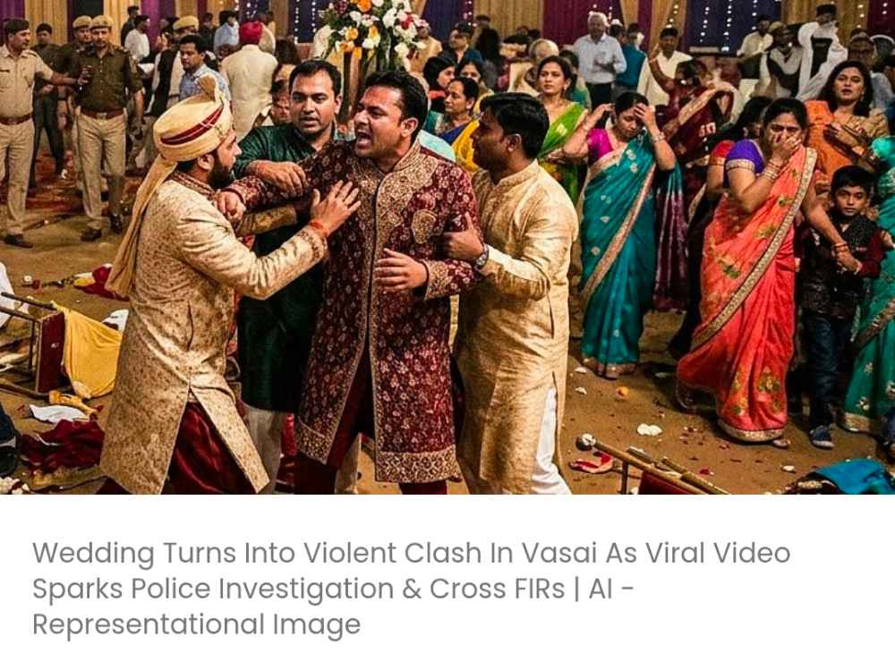 वसई में शादी समारोह हिंसक झड़प में तब्दील हो गया, वायरल वीडियो के बाद पुलिस ने जांच शुरू की और दोनों पक्षों के बीच एफआईआर दर्ज की गईं