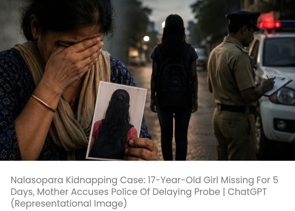 नालासोपारा अपहरण मामला: 17 वर्षीय लड़की 5 दिनों से लापता, मां ने पुलिस पर जांच में देरी का आरोप लगाया