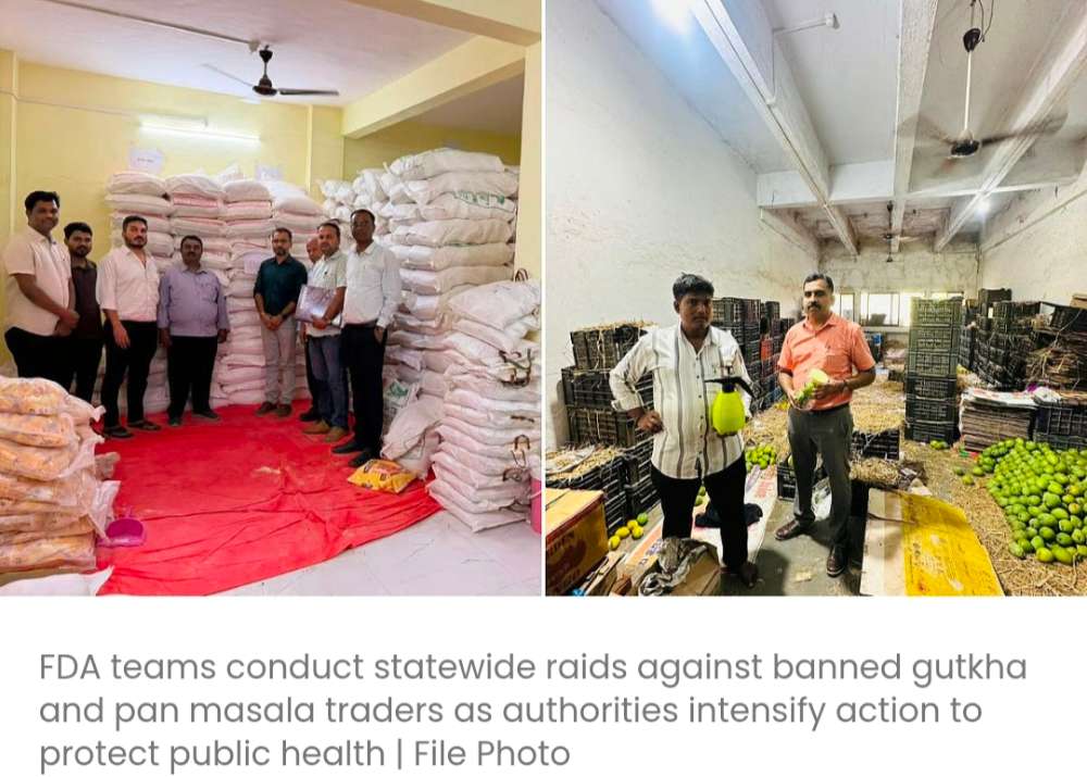महाराष्ट्र एफडीए ने प्रतिबंधित गुटखा व्यापार पर कार्रवाई की; 2 दिनों में 32 गिरफ्तार, 26 प्रतिष्ठान सील किए गए