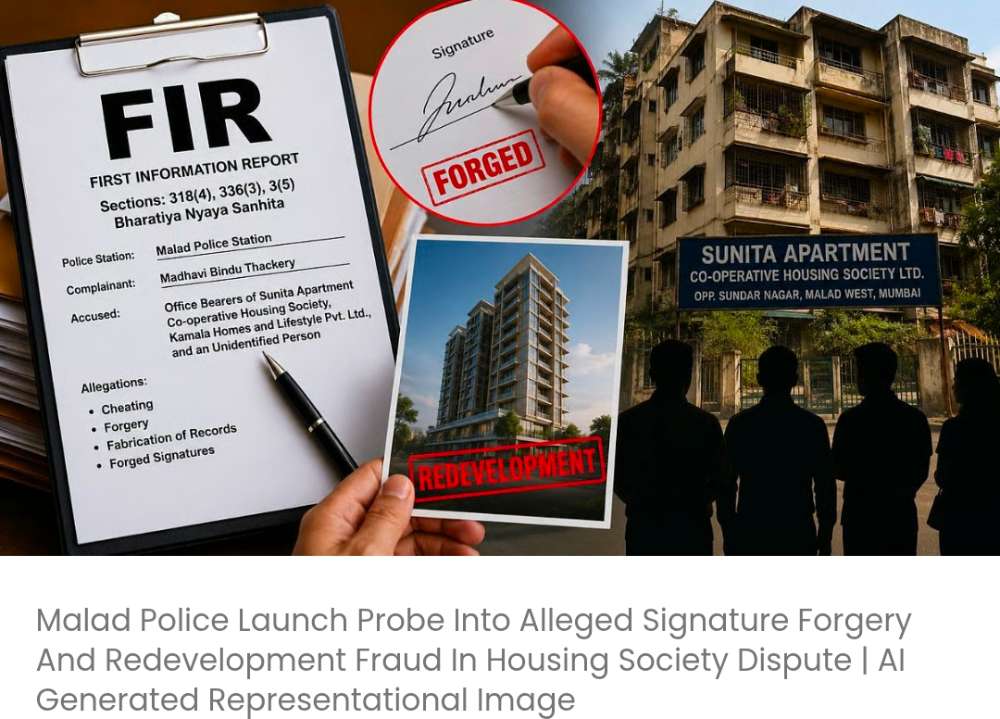 मलाड हाउसिंग सोसाइटी प्रोजेक्ट में कथित धोखाधड़ी और जालसाजी को लेकर FIR दर्ज
