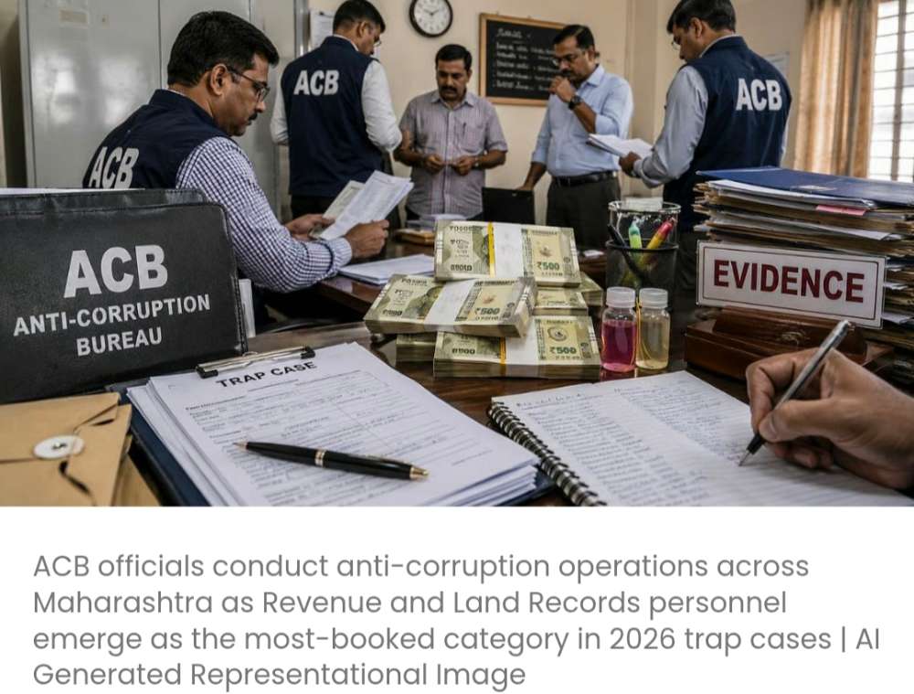 महाराष्ट्र एंटी-करप्शन ब्यूरो ने 2026 के शुरुआती 5 महीनों में ट्रैप के 335 मामले दर्ज किए; लिस्ट में रेवेन्यू अधिकारी सबसे आगे हैं