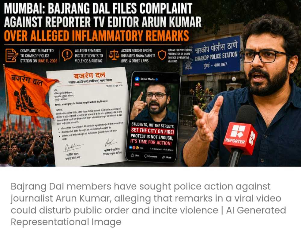बजरंग दल ने सोशल मीडिया पर भड़काऊ टिप्पणी करने के आरोप में एक पत्रकार के खिलाफ पुलिस में शिकायत दर्ज कराई