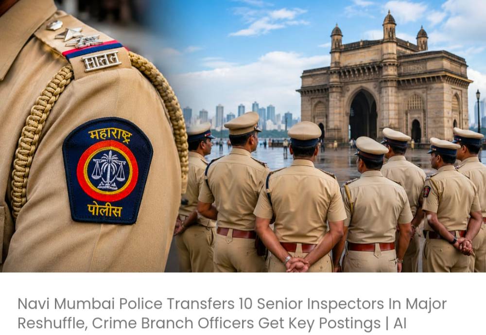 नवी मुंबई पुलिस ने बड़े फेरबदल में 10 सीनियर इंस्पेक्टरों का तबादला किया; क्राइम ब्रांच के अधिकारियों को अहम पोस्टिंग मिली