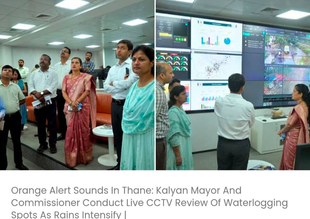 बारिश तेज़ होने पर कल्याण के मेयर और कमिश्नर ने जलभराव वाली जगहों का लाइव CCTV रिव्यू किया