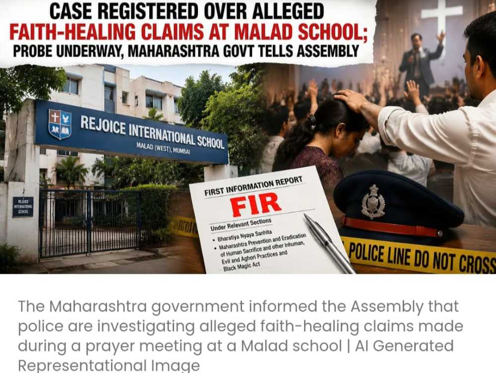 महाराष्ट्र सरकार ने विधानसभा को बताया कि मलाड के एक स्कूल में आस्था के ज़रिए इलाज के कथित दावों को लेकर मामला दर्ज किया गया है और जांच चल रही है