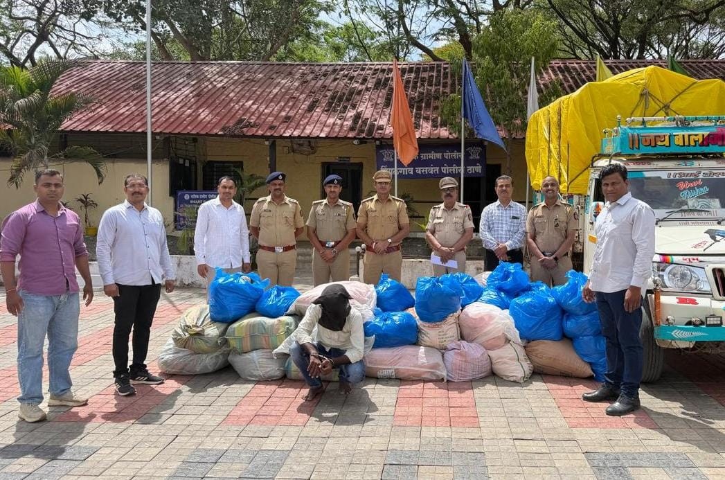 नासिक ग्रामीण पुलिस की बड़ी कार्रवाई, पिंपलगांव टोल नाके पर 535 किलो गांजा जब्त