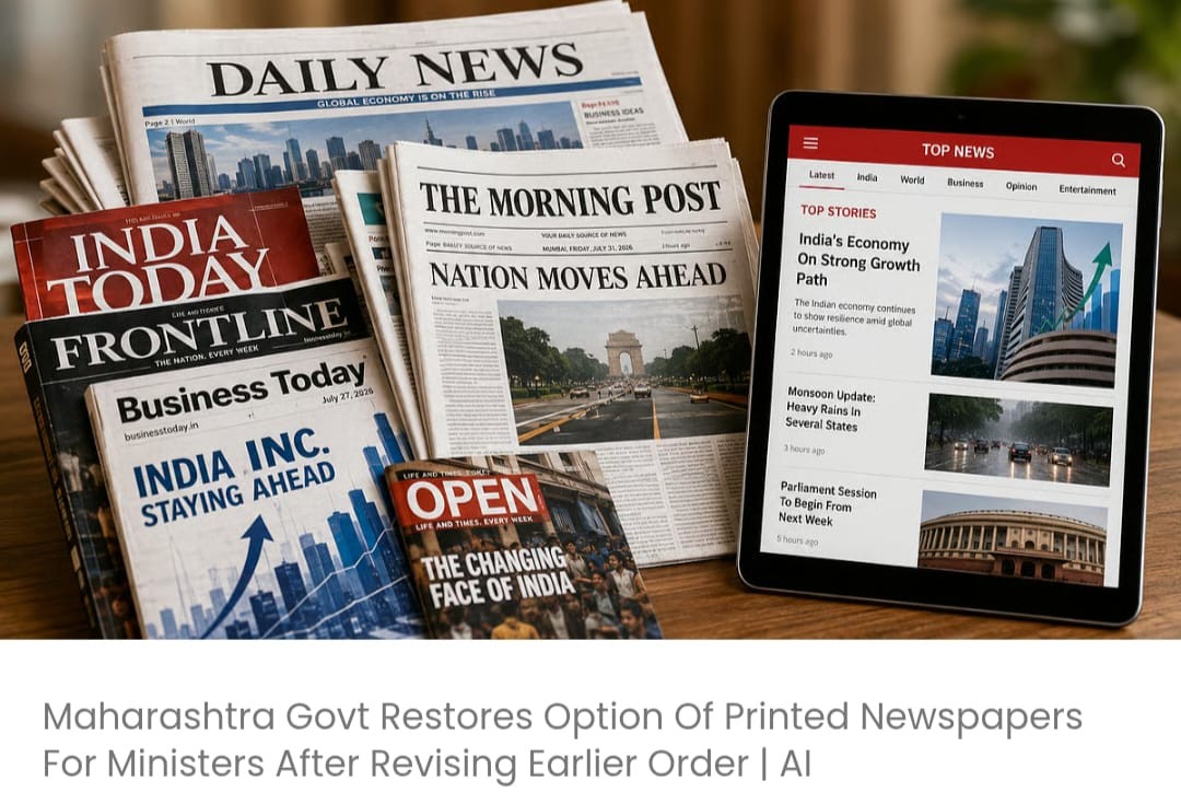 महाराष्ट्र सरकार ने अपने पुराने आदेश में बदलाव करते हुए मंत्रियों के लिए प्रिंटेड अख़बारों का विकल्प फिर से बहाल कर दिया है