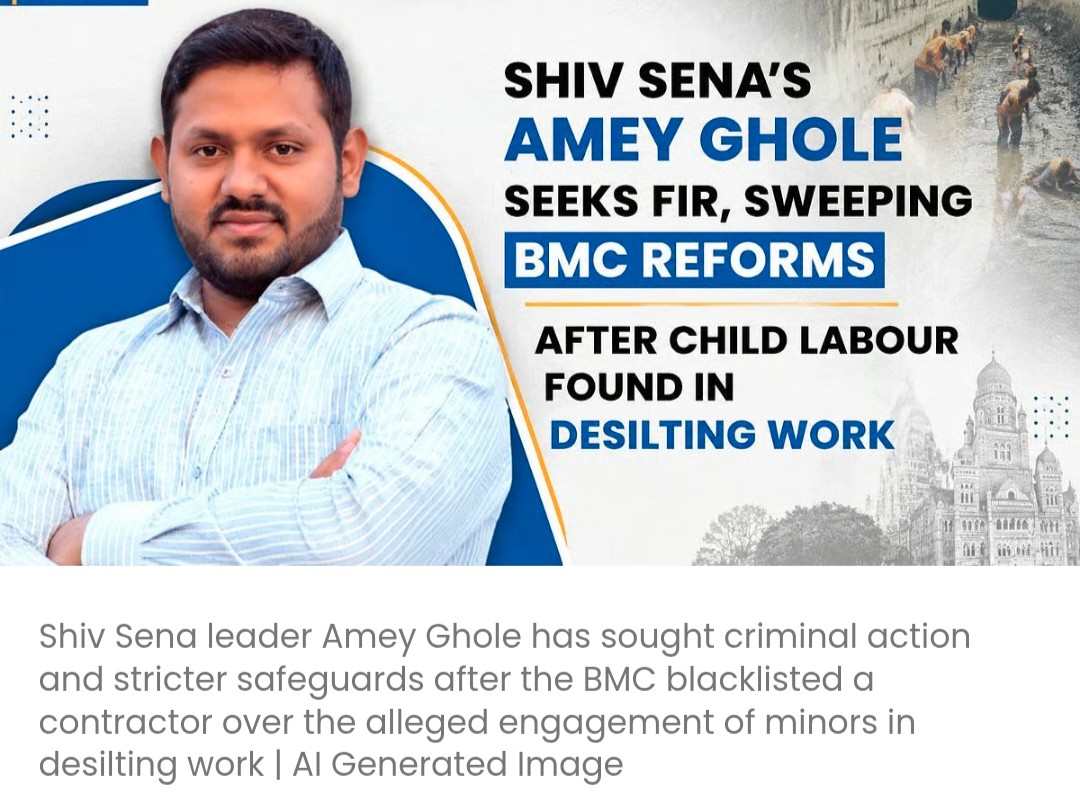 गाद निकालने के काम में बाल मज़दूरी मिलने के बाद, शिवसेना के अमे घोले ने FIR दर्ज करने और BMC में बड़े सुधारों की मांग की है