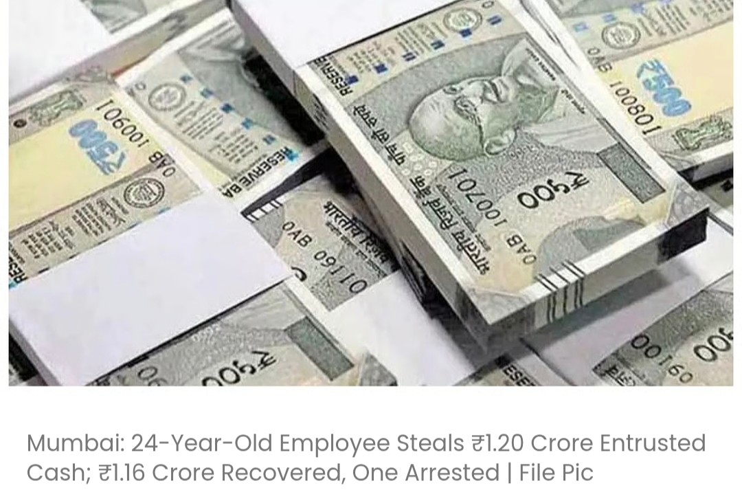 24 साल के कर्मचारी ने ₹1.20 करोड़ नकद चुराए; ₹1.16 करोड़ बरामद, एक व्यक्ति गिरफ्तार