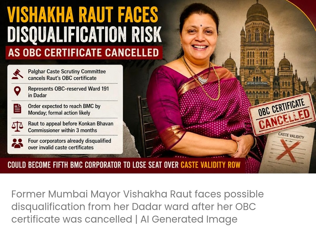 पूर्व मेयर विशाखा राउत का OBC सर्टिफिकेट रद्द, जाति प्रमाण-पत्र की वैधता के कारण चौथे कॉर्पोरेटर अयोग्य घोषित