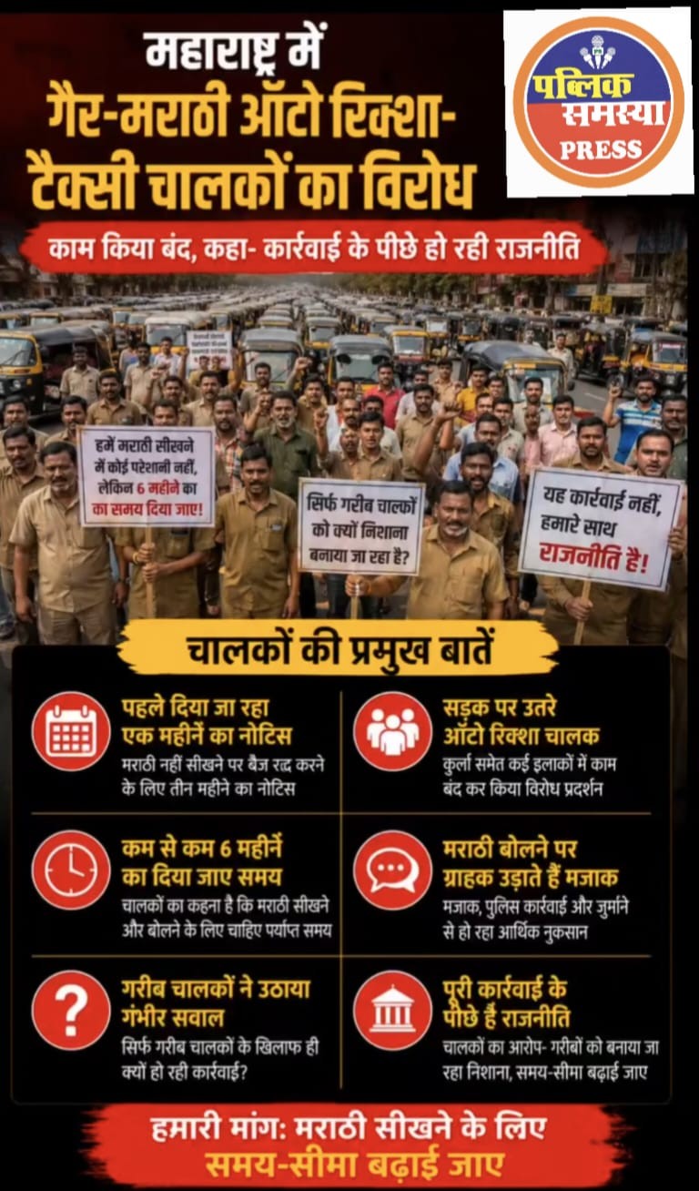 महाराष्ट्र में गैर-मराठी ऑटो-टैक्सी चालकों का विरोध, RTO कार्रवाई के खिलाफ सड़क पर उतरे चालक
