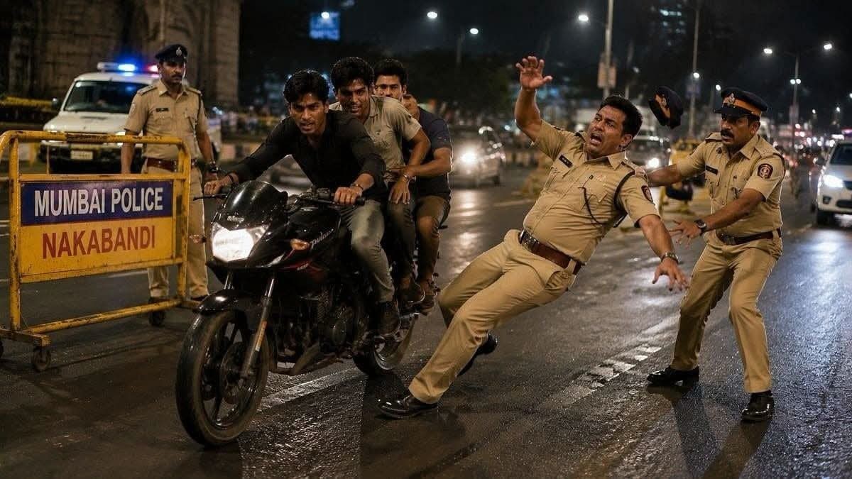 मुंबई में नाकाबंदी के दौरान पुलिसकर्मियों को बाइक ने मारी टक्कर, दो अधिकारी घायल; तीन गिरफ्तार