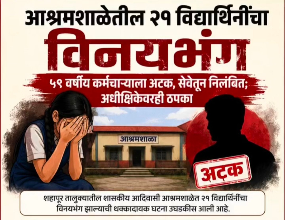 आश्रमशाला में 21 छात्राओं से विनयभंग का आरोप, 51 वर्षीय कर्मचारी गिरफ्तार