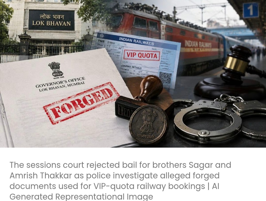 मुंबई सेशंस कोर्ट ने रेलवे टिकट धोखाधड़ी मामले में कथित तौर पर जाली 'लोक भवन' पत्रों के आधार पर भाइयों की ज़मानत अर्ज़ी खारिज कर दी