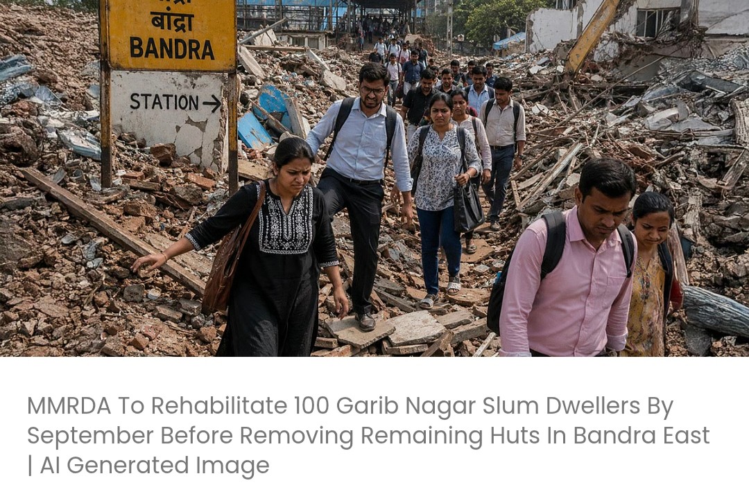 MMRDA बांद्रा ईस्ट में बची हुई झोपड़ियों को हटाने से पहले, सितंबर तक गरीब नगर झुग्गी बस्ती के 100 निवासियों का पुनर्वास करेगा