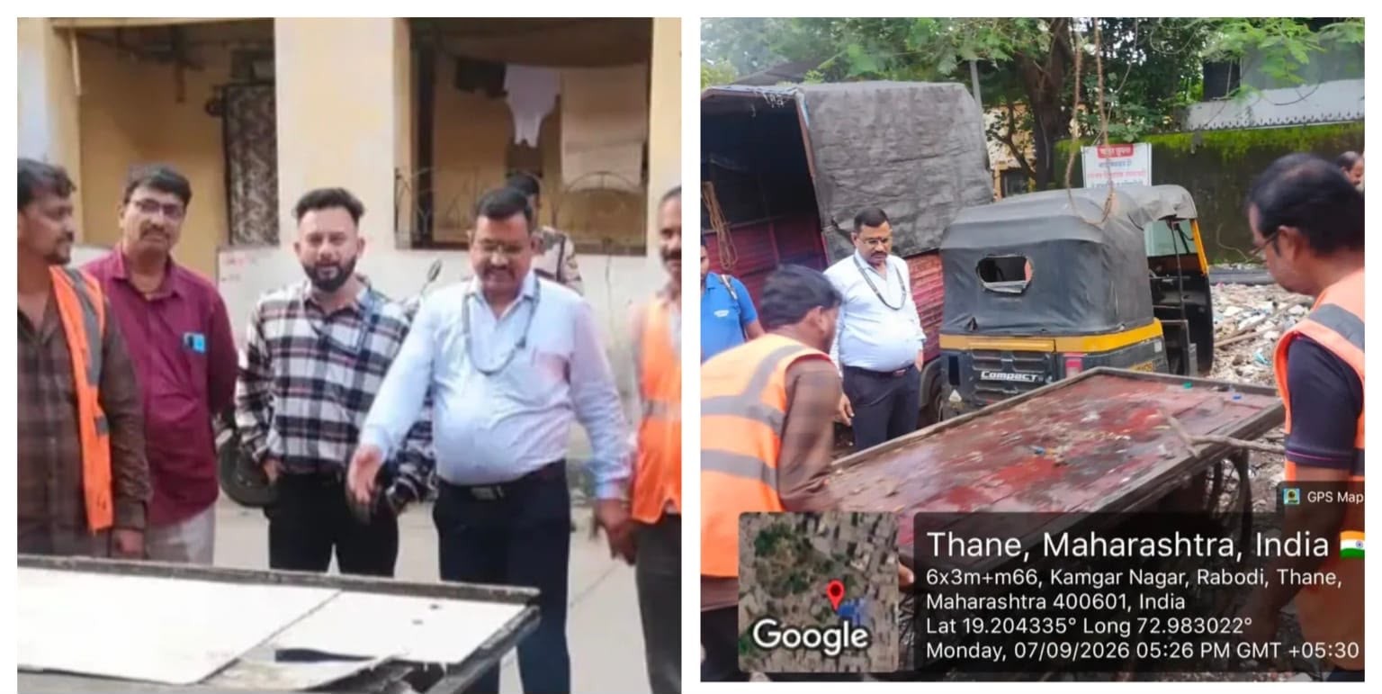 ठाणे नगर निगम (TMC) ने राबोडी मार्केट से होली क्रॉस स्कूल तक अवैध अतिक्रमण और फेरियों पर चलाया बुलडोजर, 2 हाथगाड़ियां जब्त