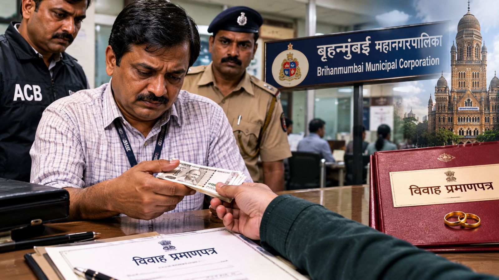 विवाह प्रमाणपत्र देने के लिए ₹2,000 रिश्वत लेते BMC कर्मचारी रंगेहाथ गिरफ्तार