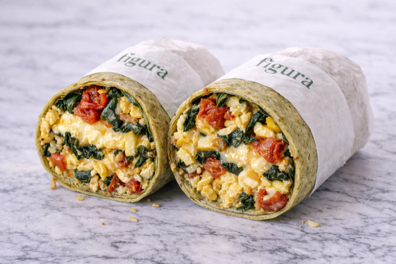 Morning green wrap w/ feta & egg whites