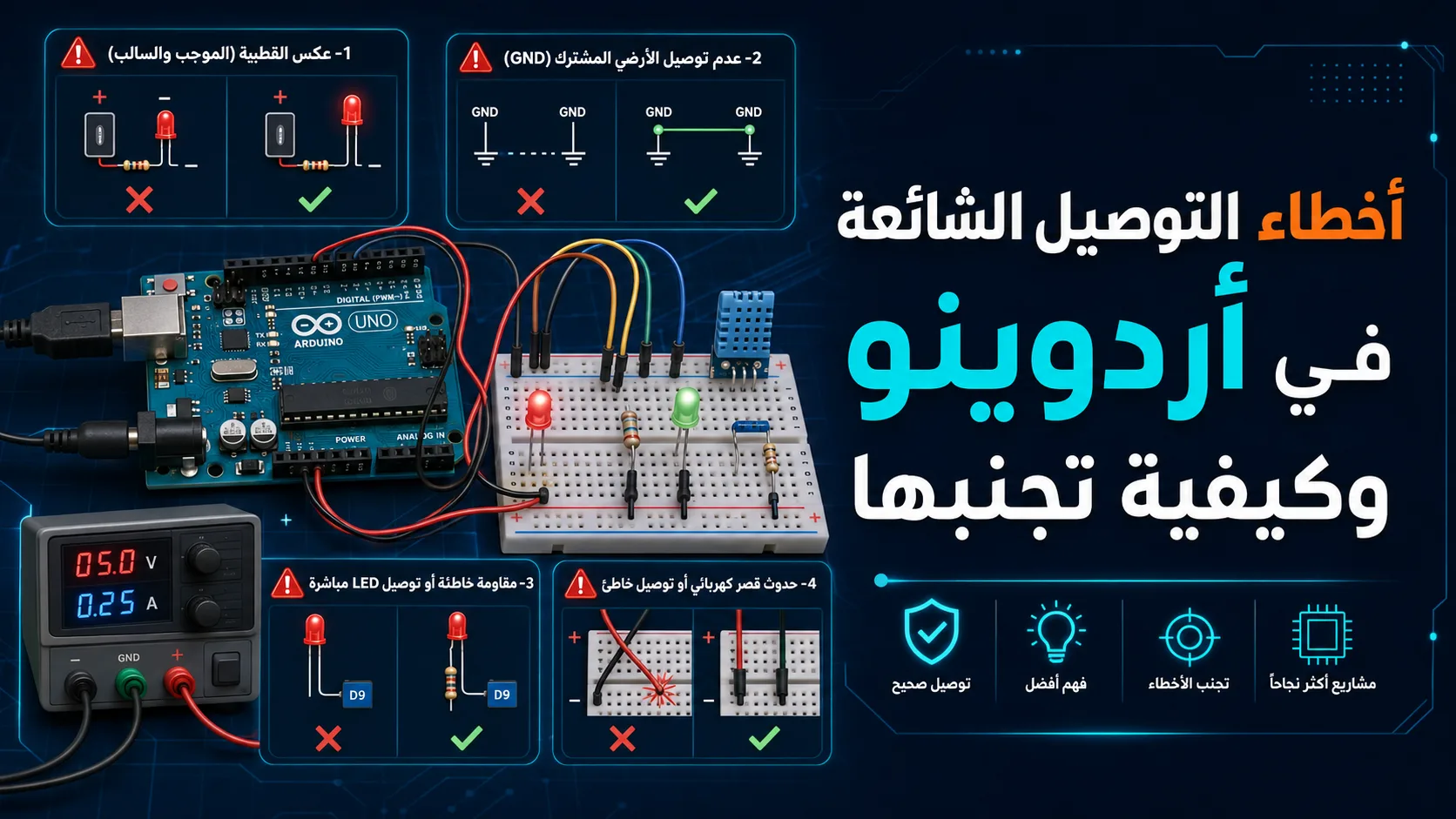 أخطاء التوصيل الشائعة في أردوينو وكيفية تجنبها
