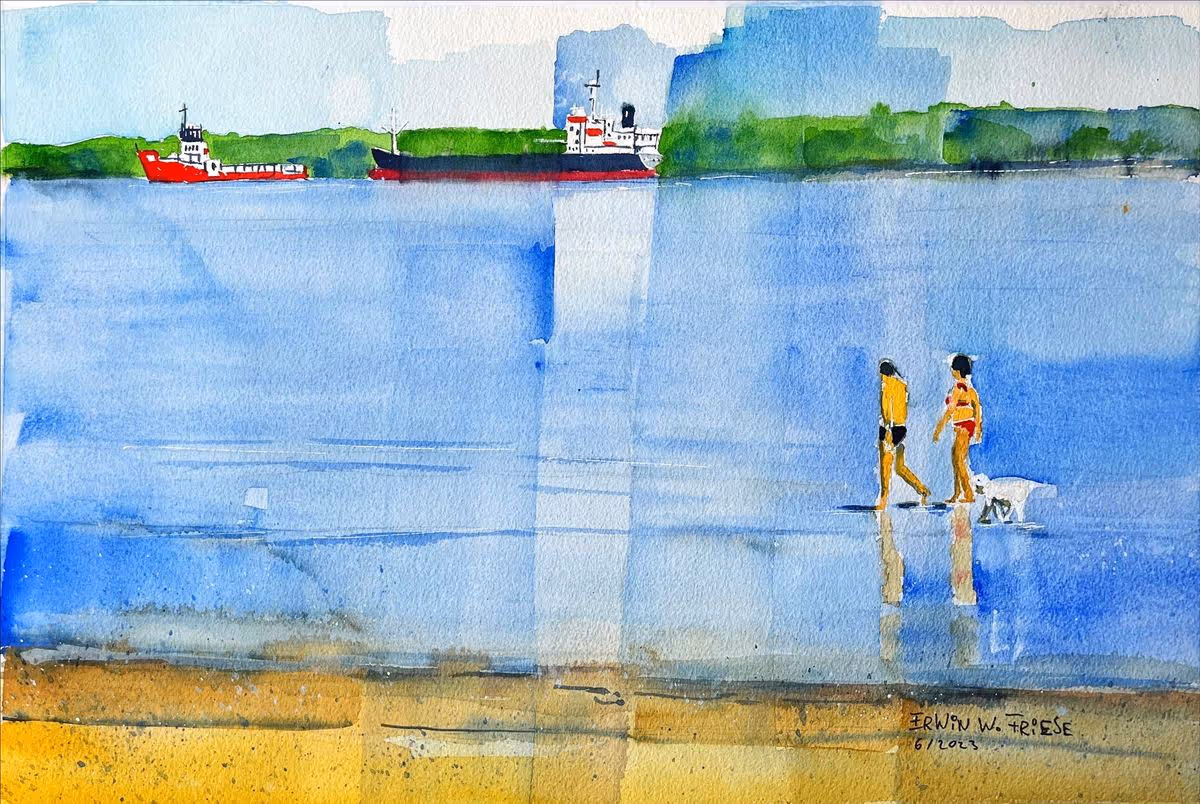 Menschen am Elbstrand 17