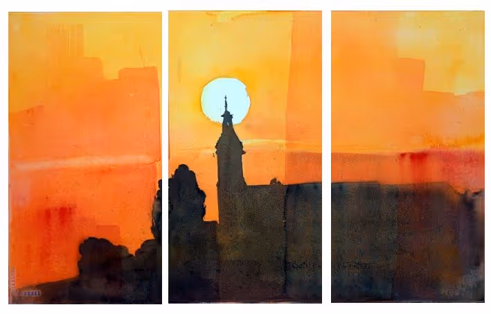 x Triptychon Sonnenuntergang