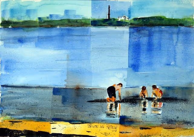 Menschen am Elbstrand 4