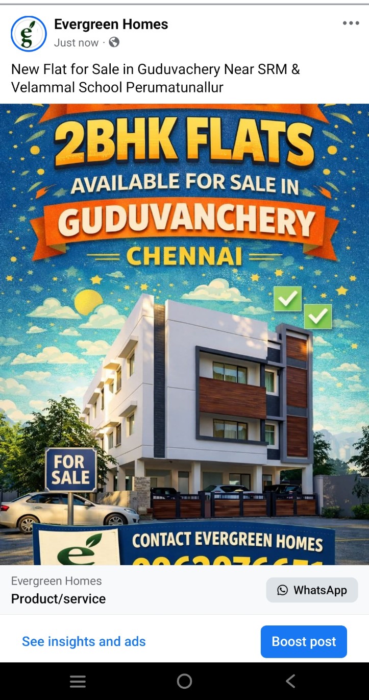 2bhk flats for sale in Guduvanchery