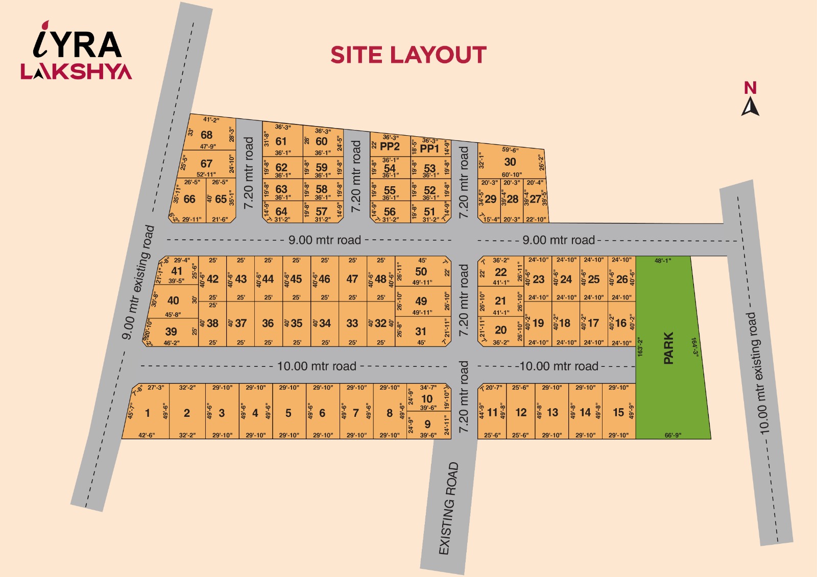 2BHK floor plan