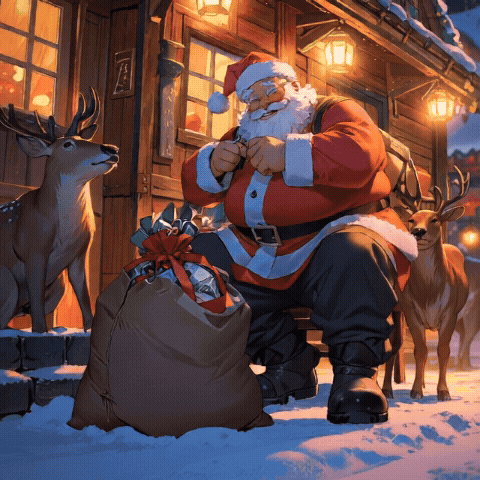Santa Claus with a sack of FIM airdrops