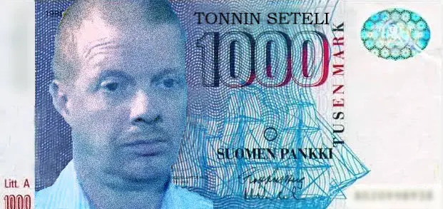 Tonnin Seteli - 1000 Finnish Markka banknote
