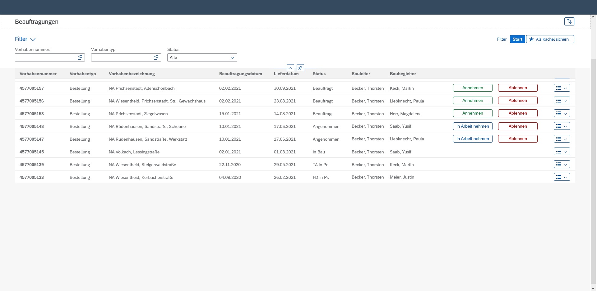Screenshot 1 of Fiori App e:pro CSP – Connect construction service providers