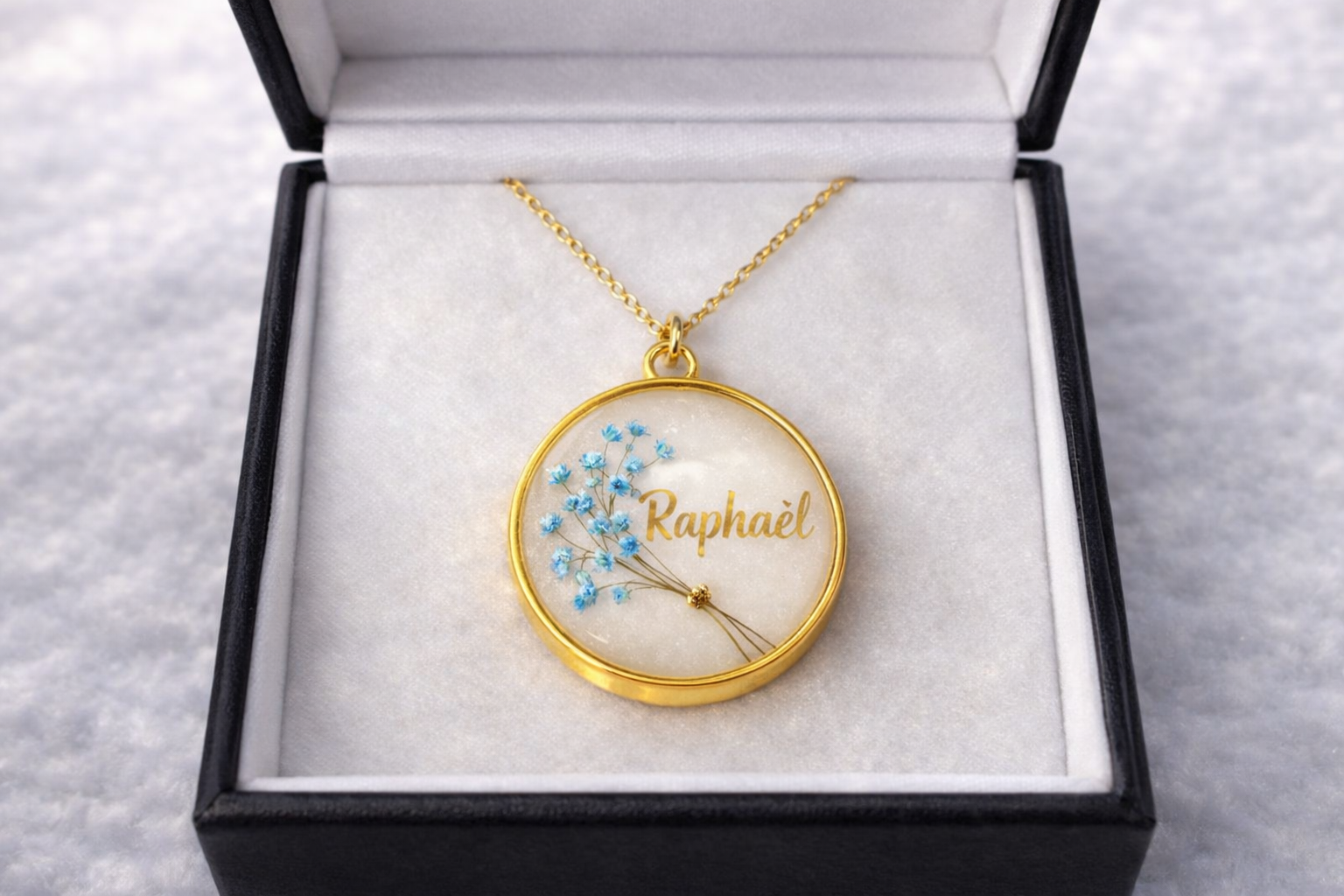 Pendentif Bouquet au lait maternel et cheveux