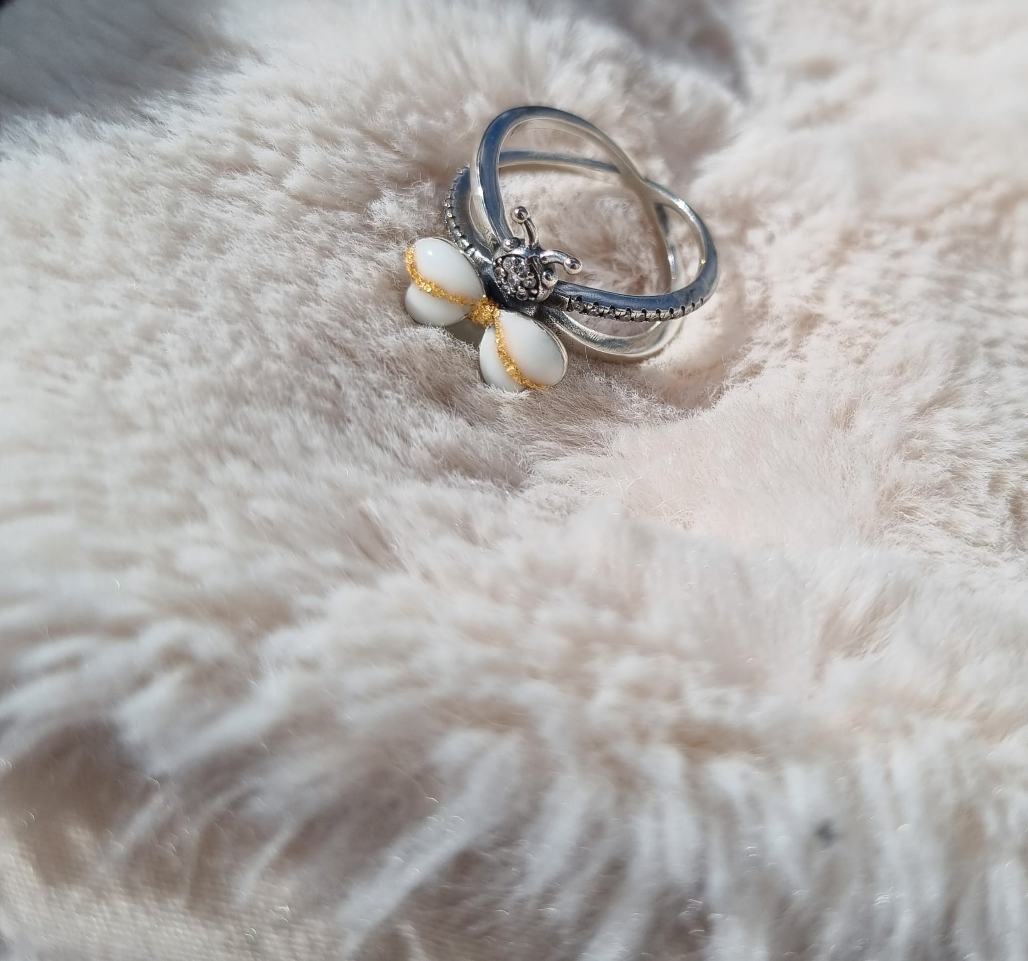 Bague en argent 925 Abeille de Lait phosphorescente 1