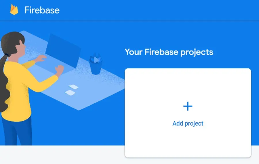 Firebase add project button