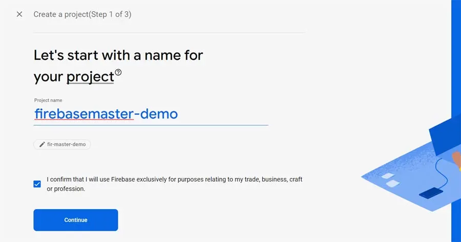 Firebase Create Project Step 1