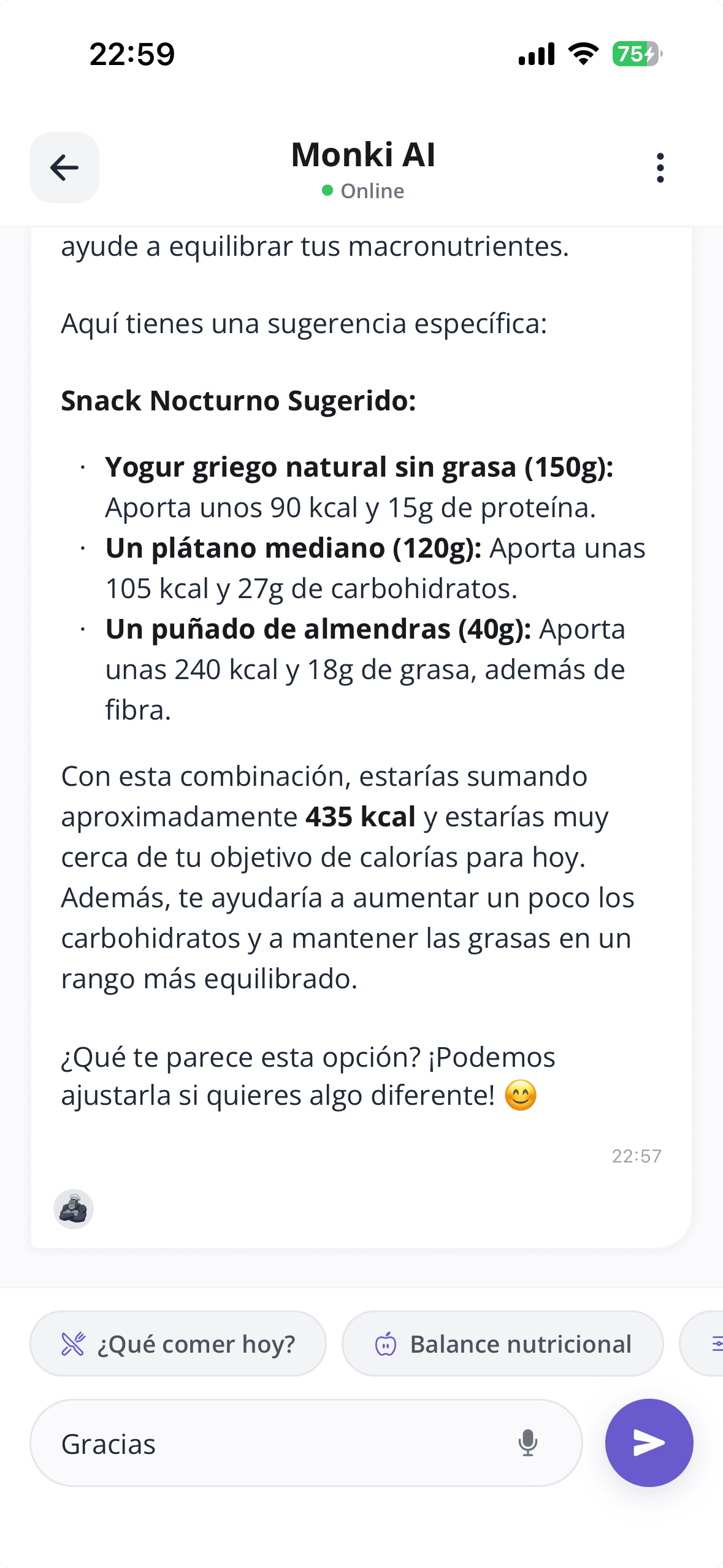 Chat con Monki