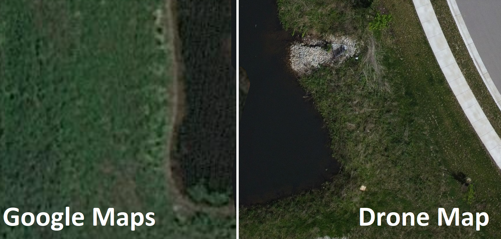 Google Map vs Drone Map