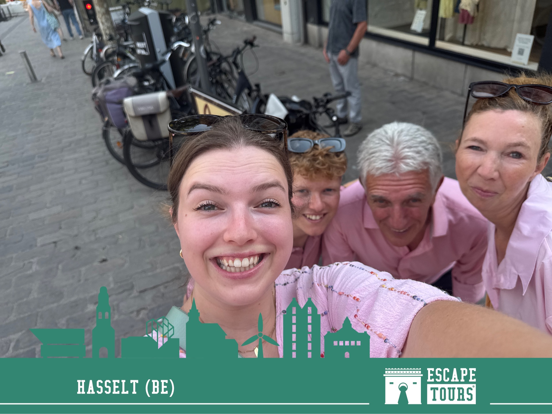 Teamfoto van Team roos
