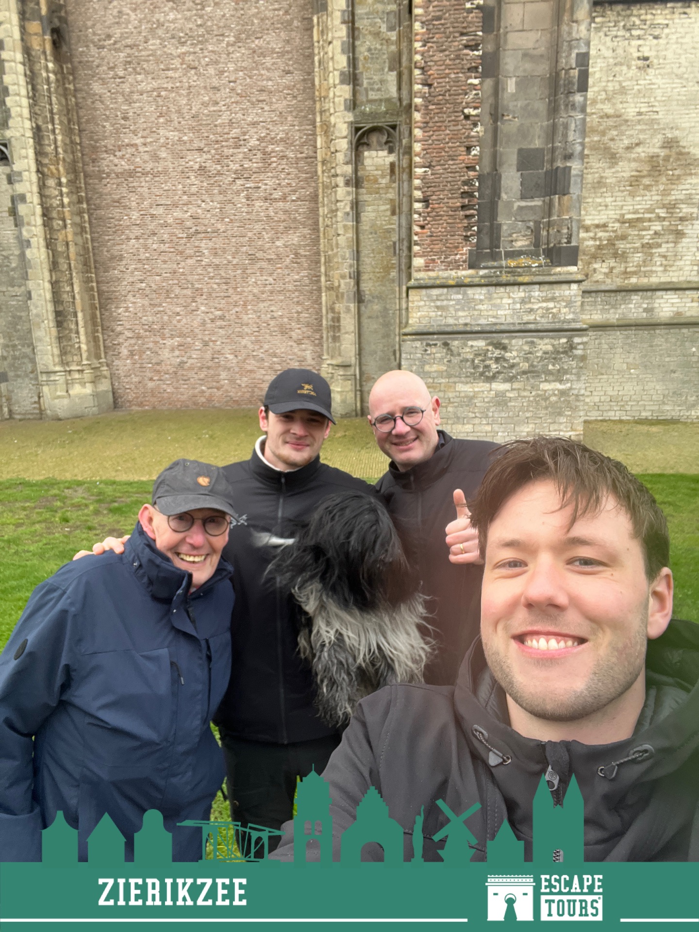 Teamfoto van Jip en de mannen