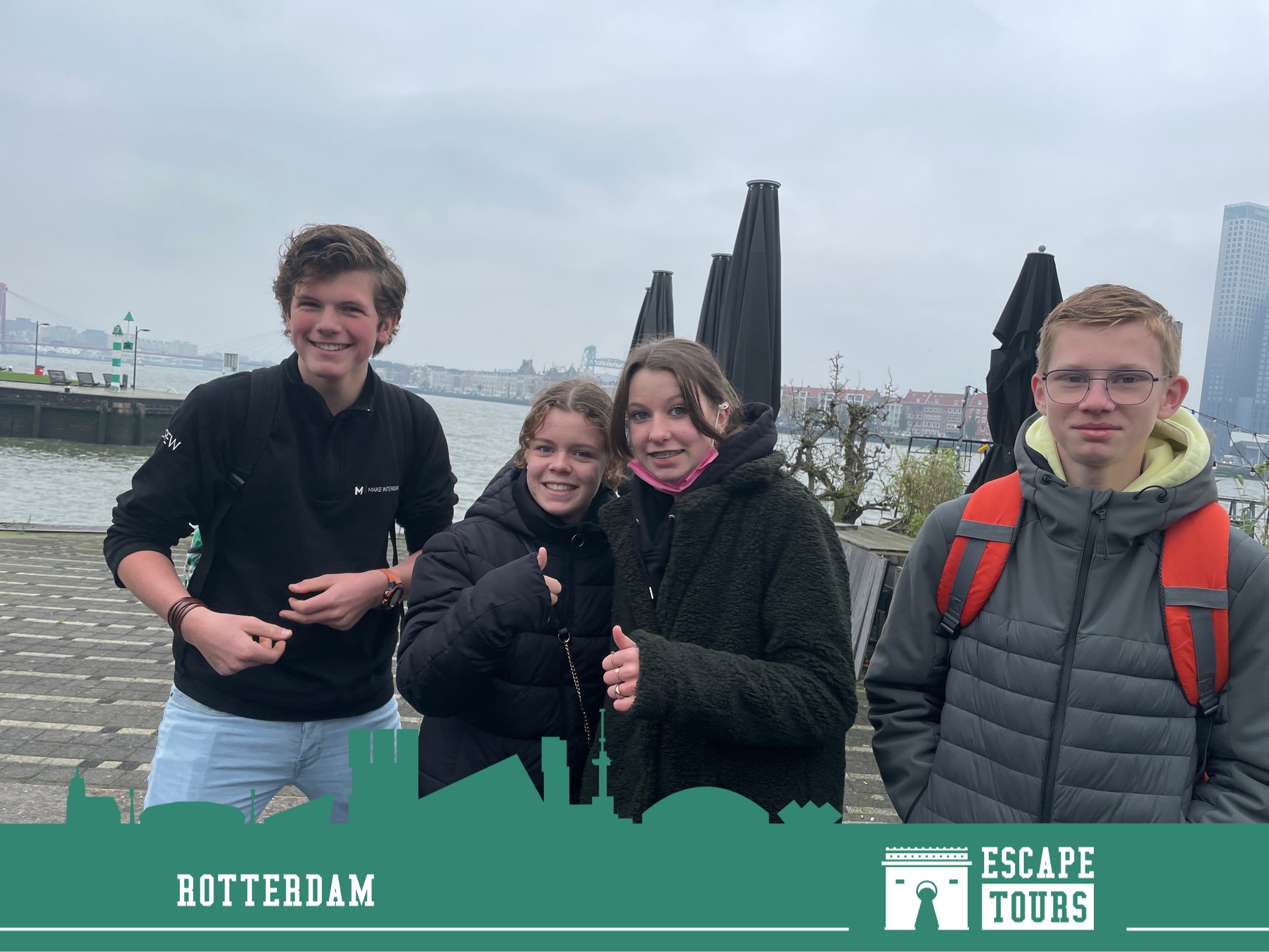 Teamfoto van normale kinderen