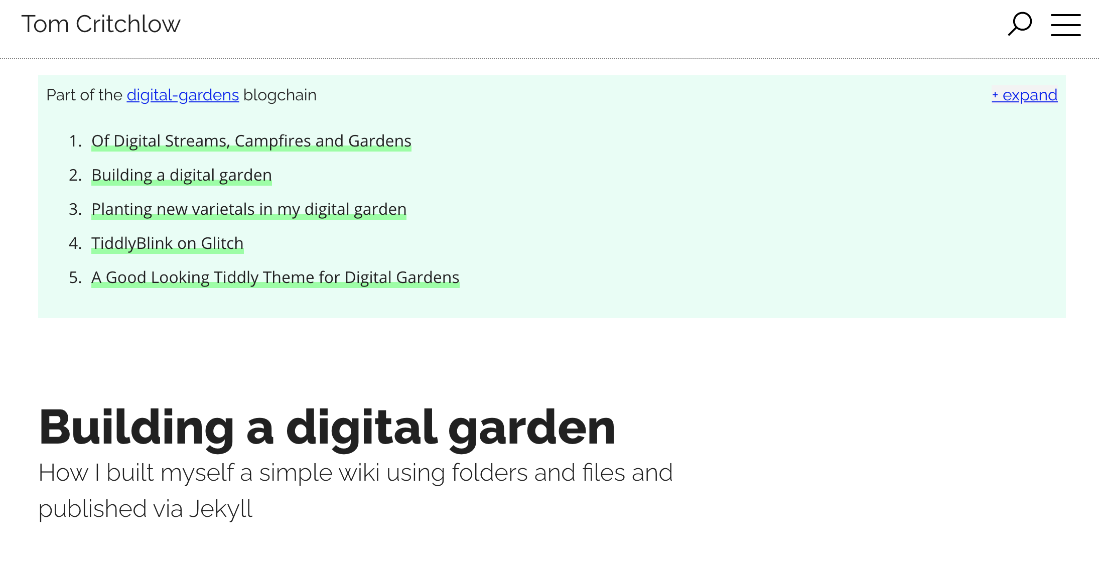 digital garden note blockchain