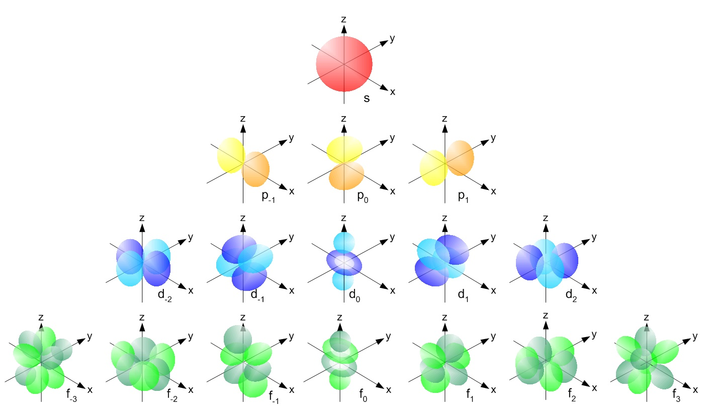 Shapes of orbitals and their space orientations