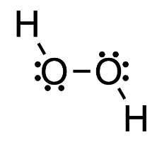 Structural formula of hydrogen peroxide