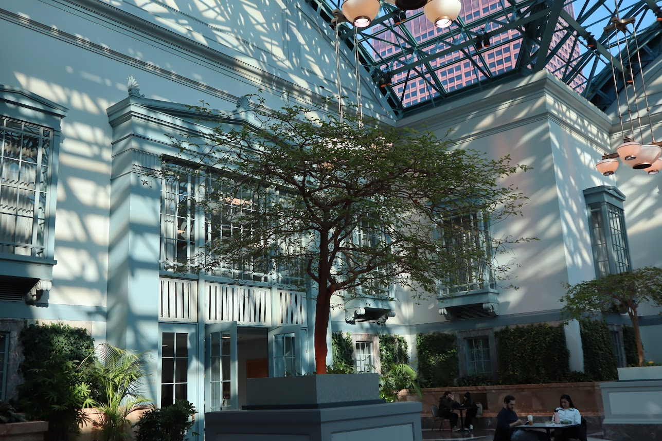 A (fittingly) winter garden at the public library