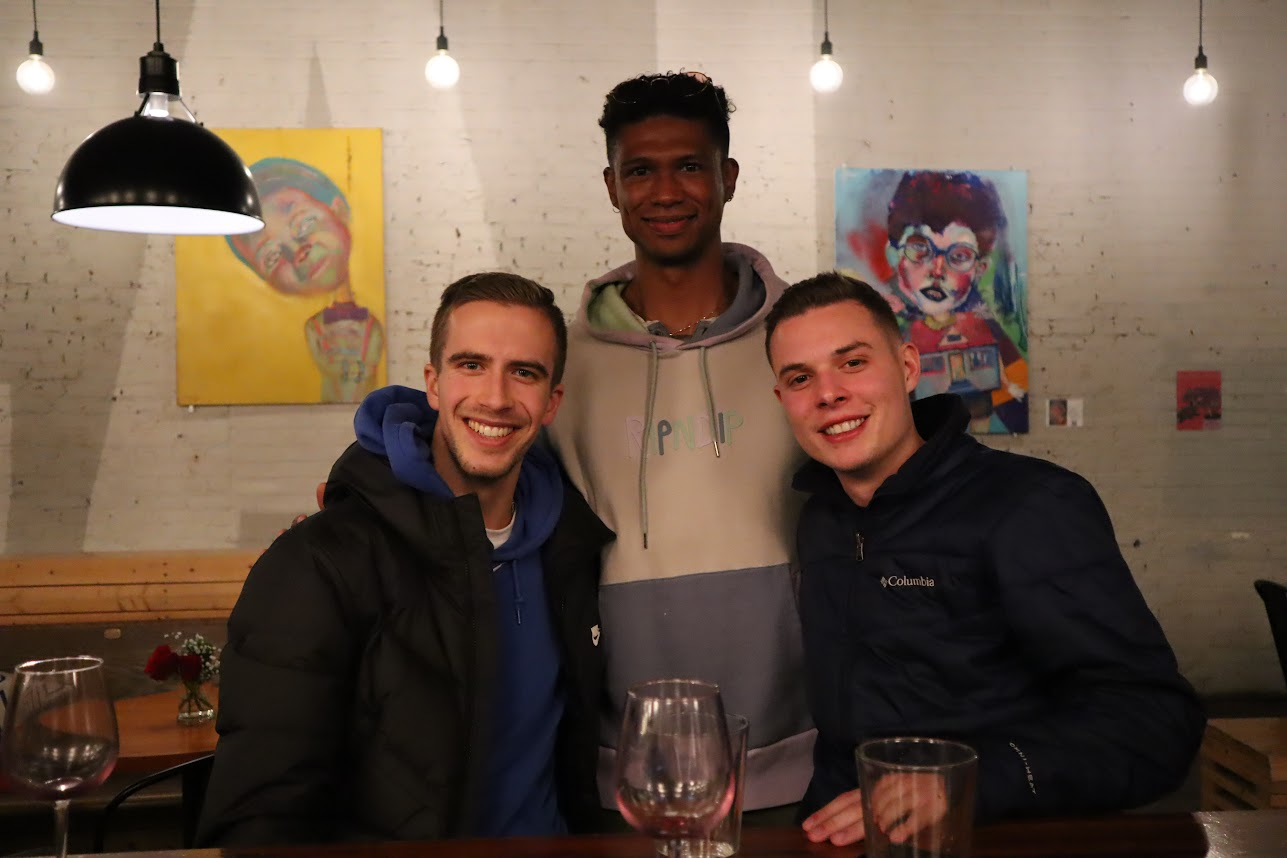 Christian (center) the bartender and Enrico (right) the pilot