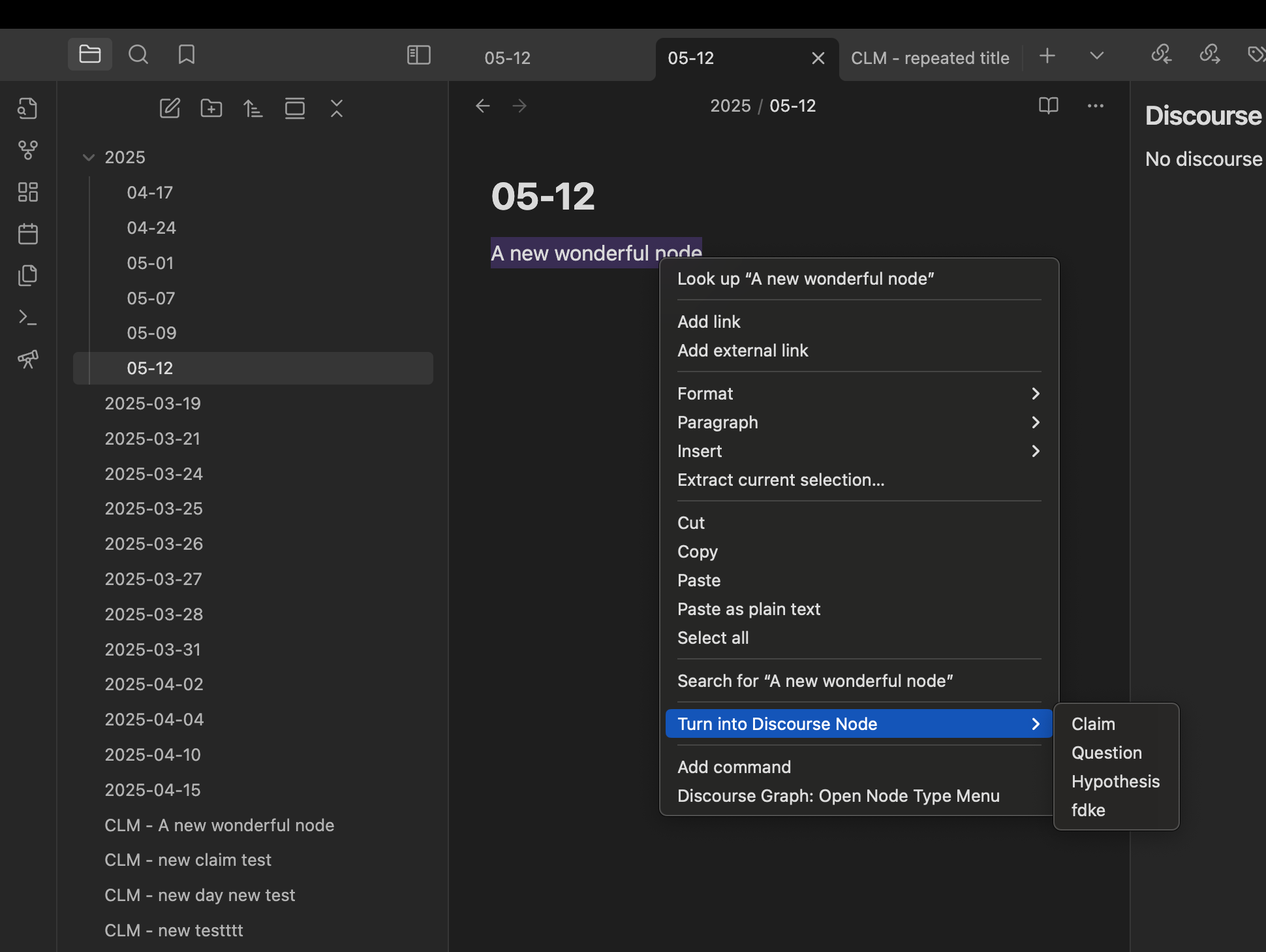 right click menu