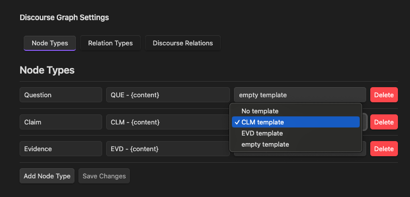 add node types with template