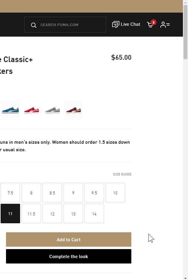 gif showing sidebar opening on cart