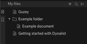 Example from Dynalist where they use Folders and Documents as the two entities. Documents can live inside/underneath Folders, but not underneath other Documents.